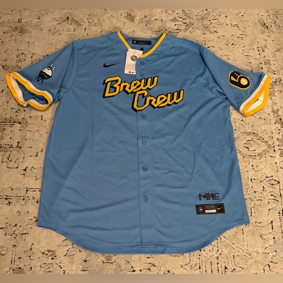 Nike Other - Nike Authentic Milwaukee Brewers City Connect Christian Yelich Jersey Men’s XL